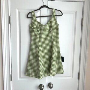 Lulu's Green Gingham Mini Dress